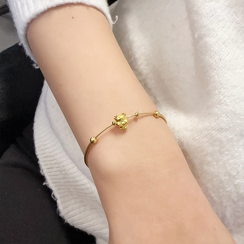 敦煌博物馆 福龙 足金 一口价 黄金手镯 男女同款情侣款