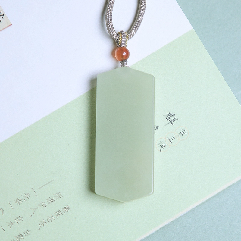 匠心琢玉 新中式国风经典释迦摩尼吊坠 和田玉 项链 男女同款情侣款 青白玉
