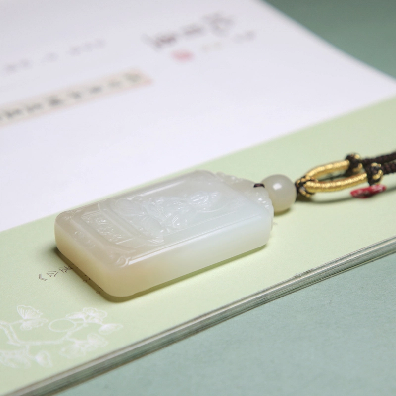 匠心琢玉 糖色观音项链 新中式 国风新潮 和田玉 吊坠 男款 白玉