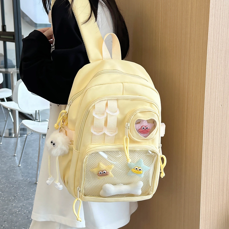 班亚奴 时尚百搭休闲拉链开合 尼龙 双肩包 女款 多色