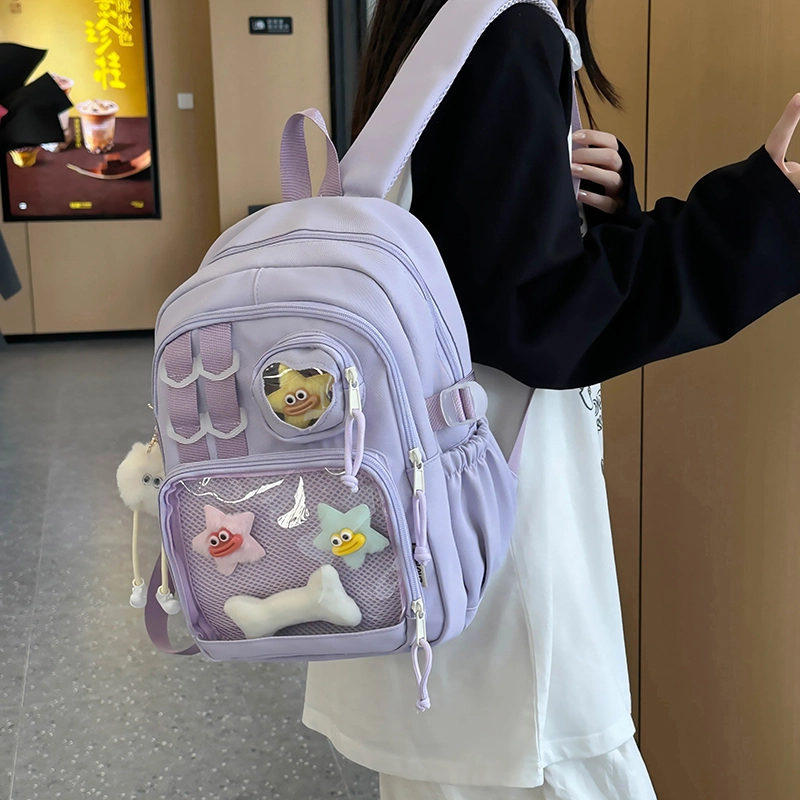 班亚奴 时尚百搭休闲拉链开合 尼龙 双肩包 女款 多色
