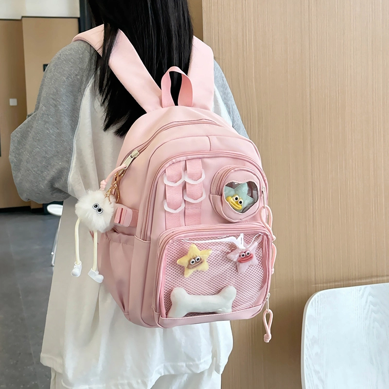 班亚奴 时尚百搭休闲拉链开合 尼龙 双肩包 女款 多色