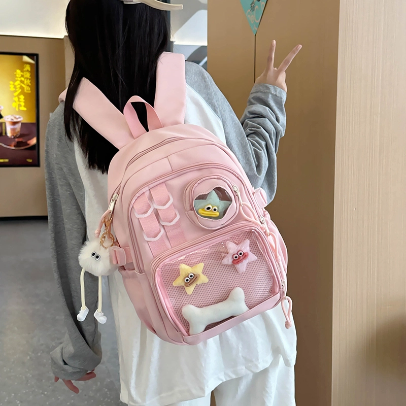 班亚奴 时尚百搭休闲拉链开合 尼龙 双肩包 女款 多色