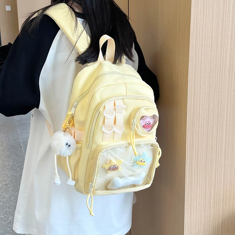 班亚奴 时尚百搭休闲拉链开合 尼龙 双肩包 女款 多色