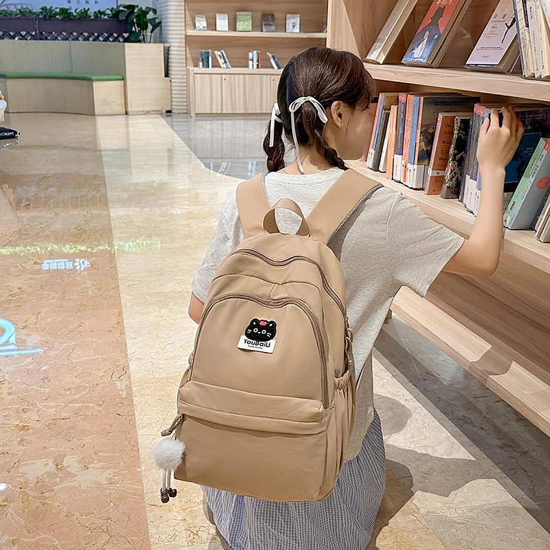 班亚奴 时尚百搭简约纯色轻便 尼龙 双肩包 女款 多色