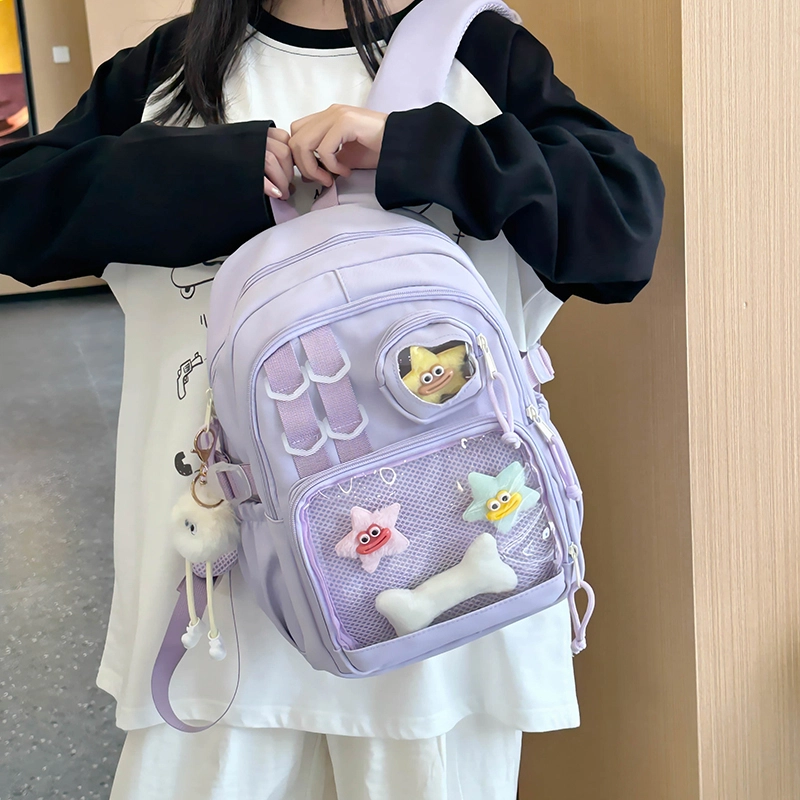 班亚奴 时尚百搭休闲拉链开合 尼龙 双肩包 女款 多色