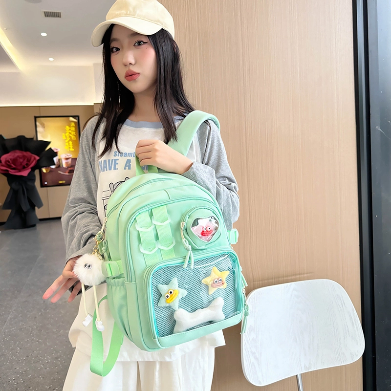 班亚奴 时尚百搭休闲拉链开合 尼龙 双肩包 女款 多色