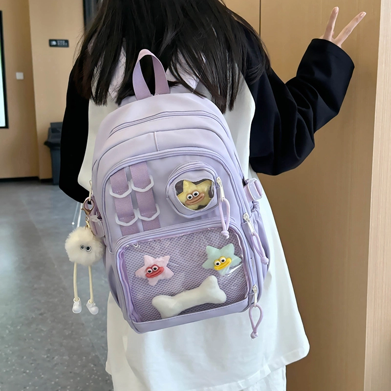 班亚奴 时尚百搭休闲拉链开合 尼龙 双肩包 女款 多色