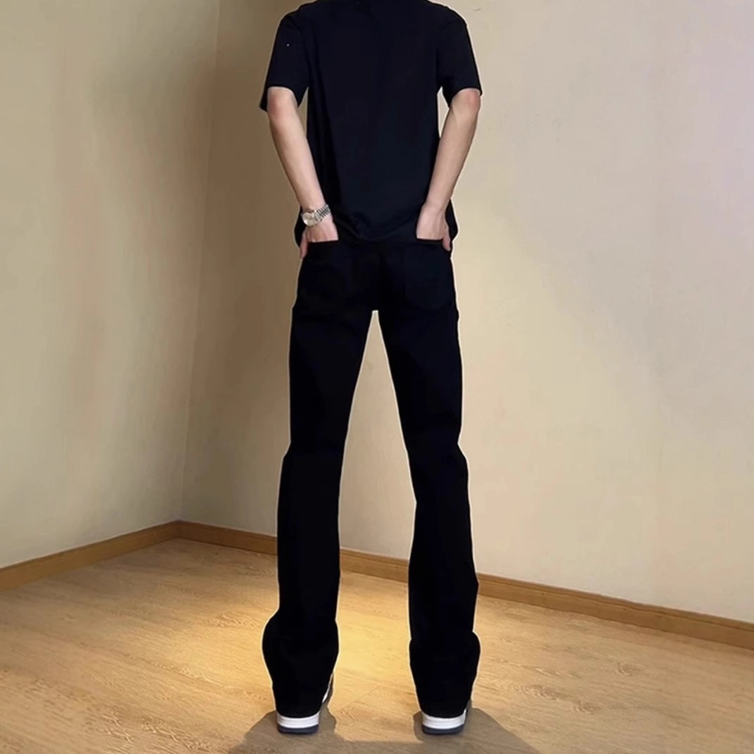 木林森 美式高街复古做旧百搭通勤舒适宽松休闲牛仔裤 男女同款