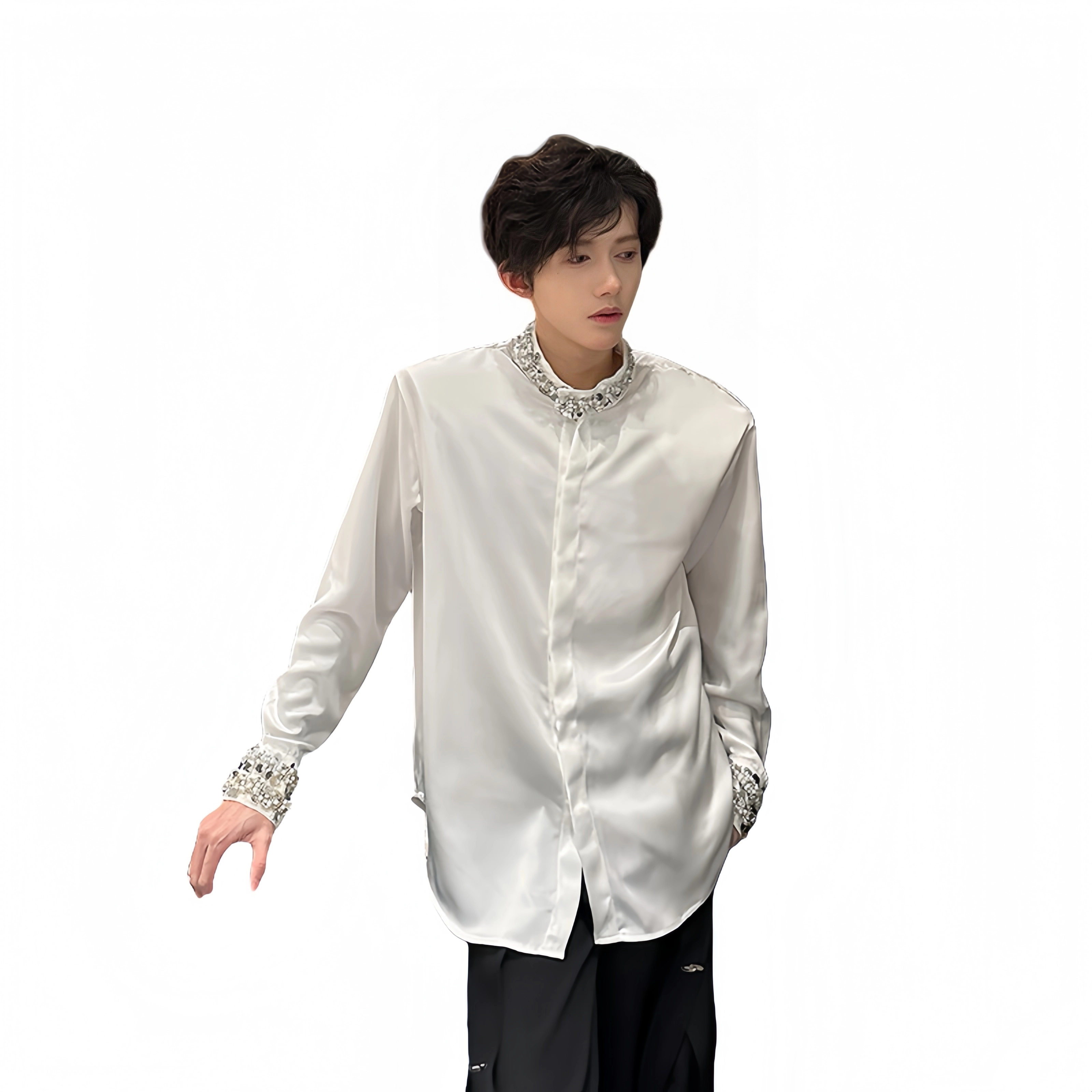 木林森 潮流纯色宽松舒适百搭长袖衬衫 男女同款 白色