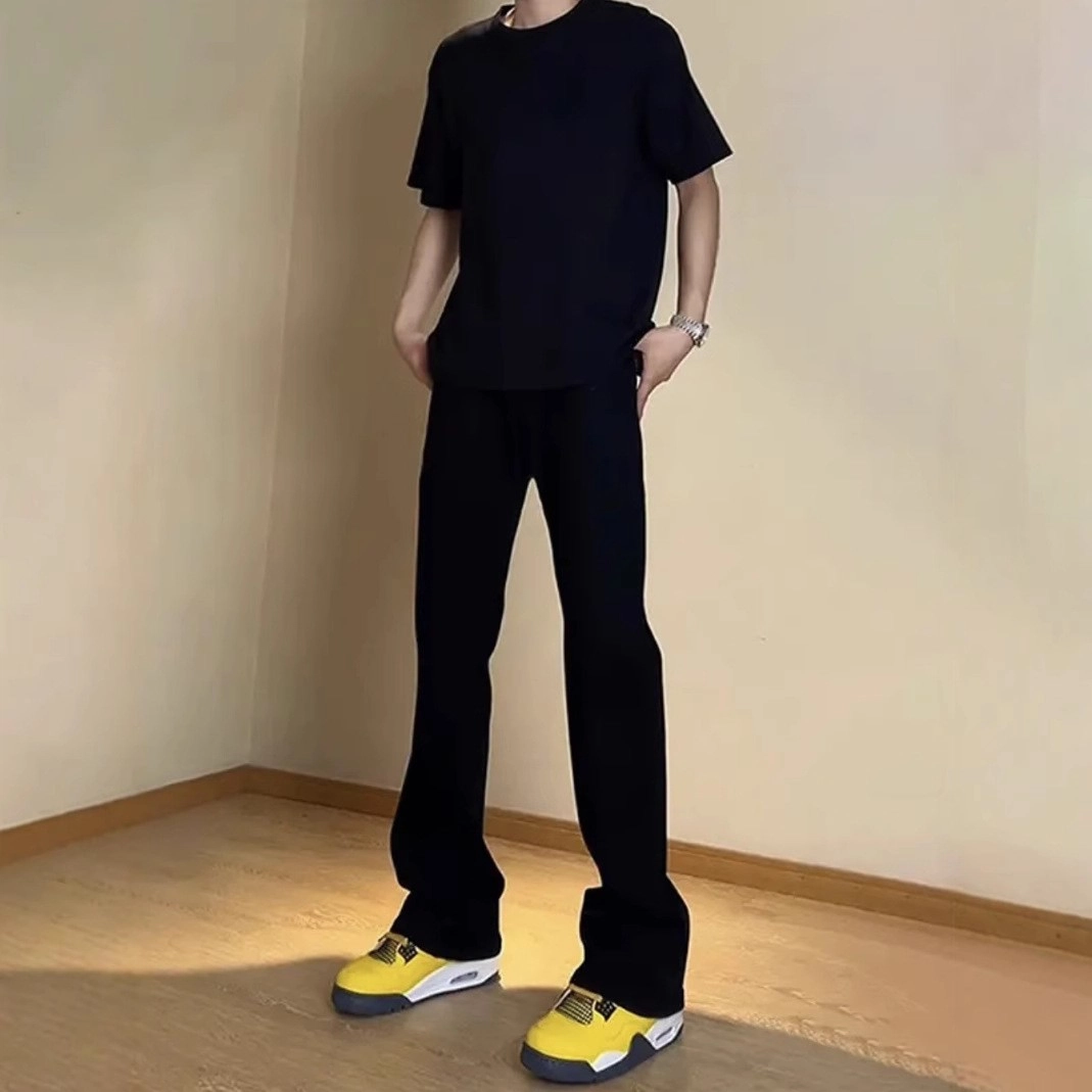木林森 美式高街复古做旧百搭通勤舒适宽松休闲牛仔裤 男女同款