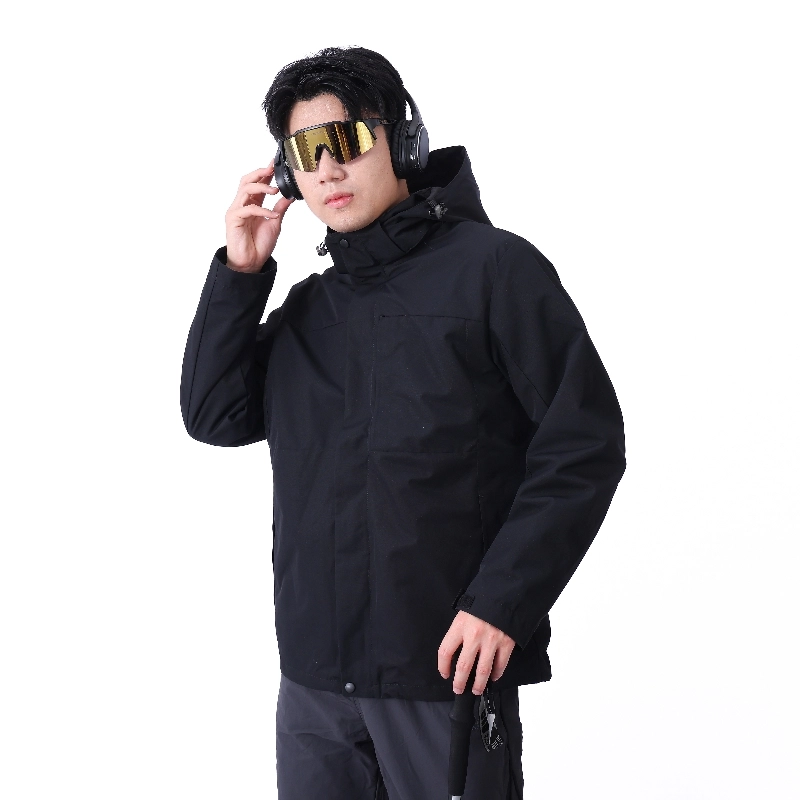 雅鹿  连帽露营登山户外纯色机能城市户外内胆可拆卸三合一  防水防风防紫外线冲锋衣 男女同款