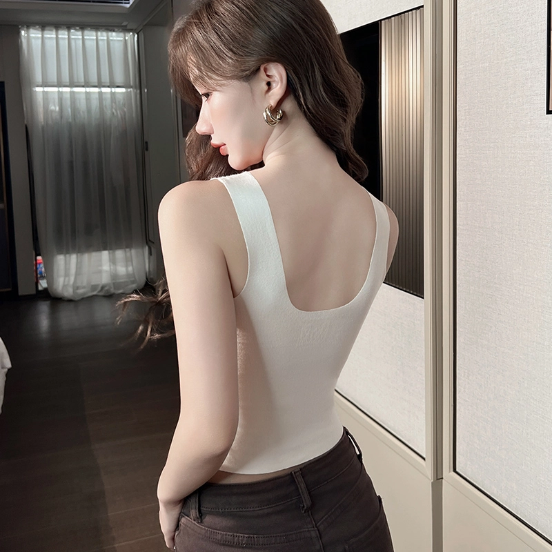 多情猫 轻暖一体式免穿文胸内搭外穿吊带 女款