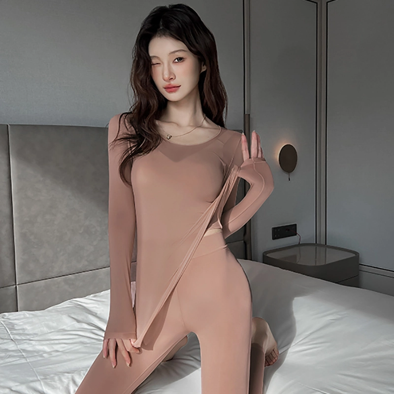 多情猫 玻尿酸美肤肌底衣轻薄打底保暖套装 女款