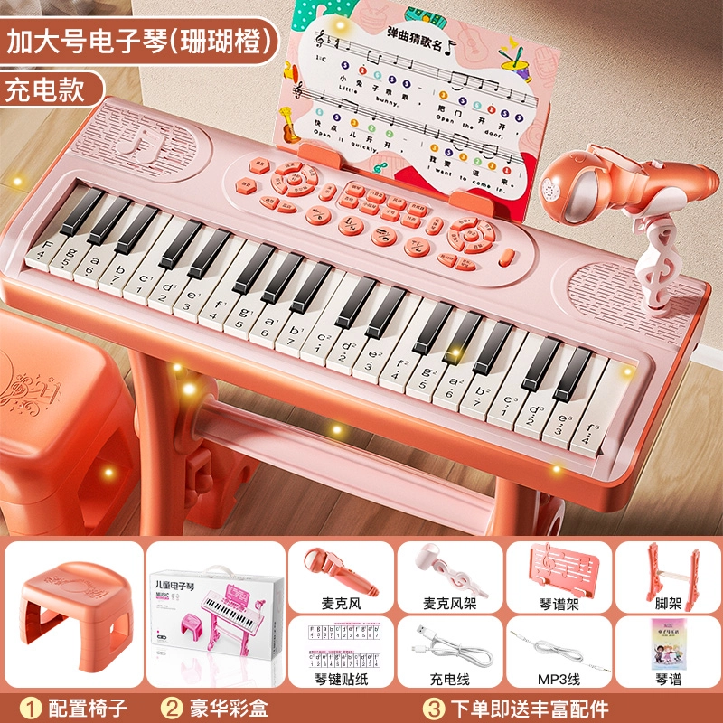 喜迪奇 多功能电子琴带话筒 玩具