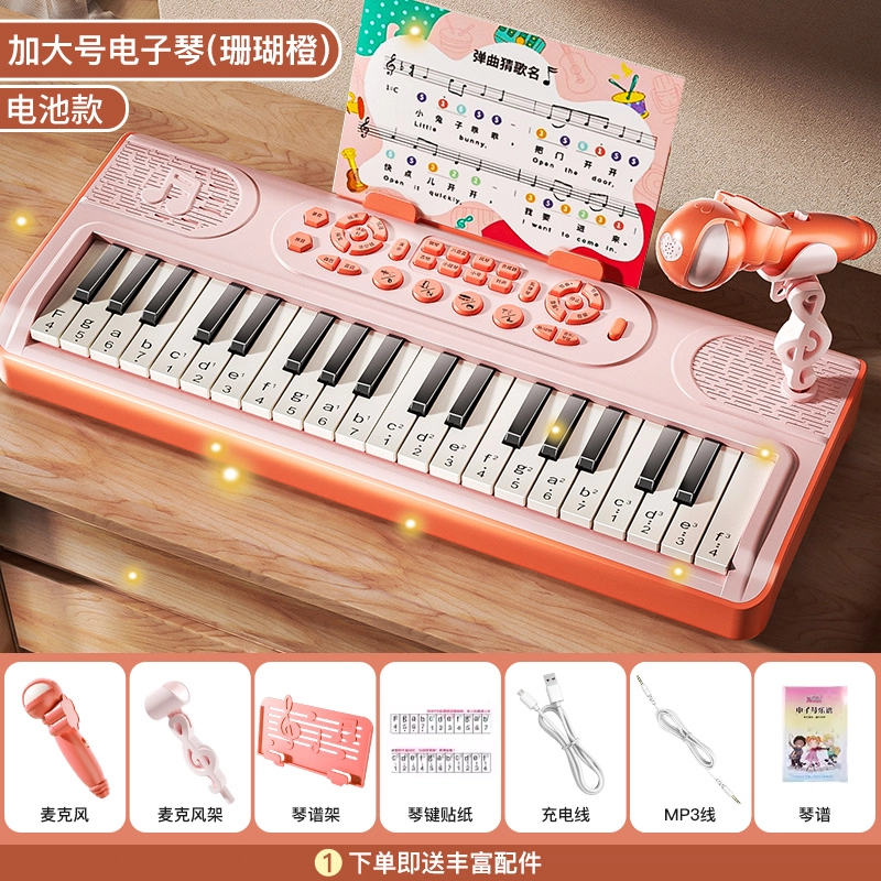 喜迪奇 多功能电子琴带话筒 玩具