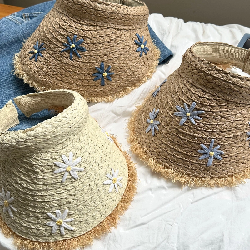 杨同学 海边度假风空顶 纸草 防晒帽 女款