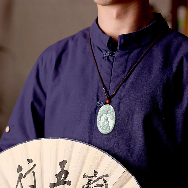 御龙镜 神龙护主吊坠新中式古典气质百搭国潮本命佛守护生观音挂坠 糯种 项链 男女同款情侣款