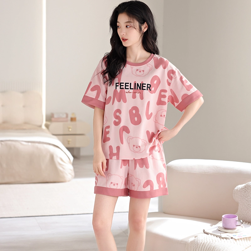 帕兰朵 舒适柔软轻盈透气睡衣套装 女款 桃色