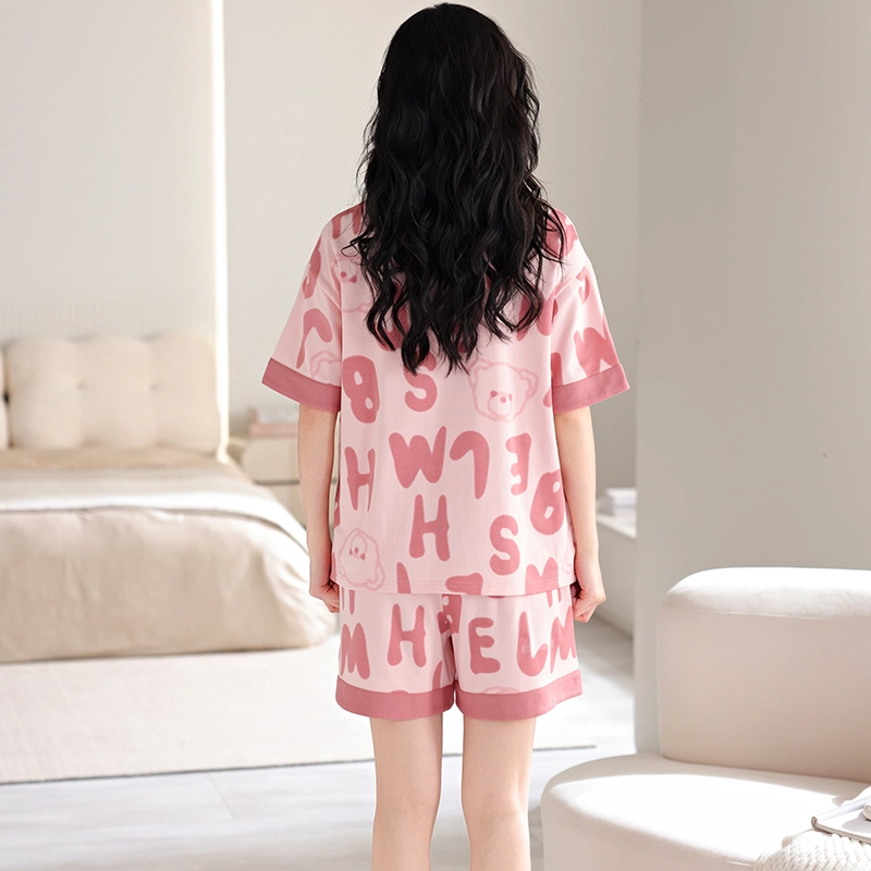 帕兰朵 舒适柔软轻盈透气睡衣套装 女款 桃色