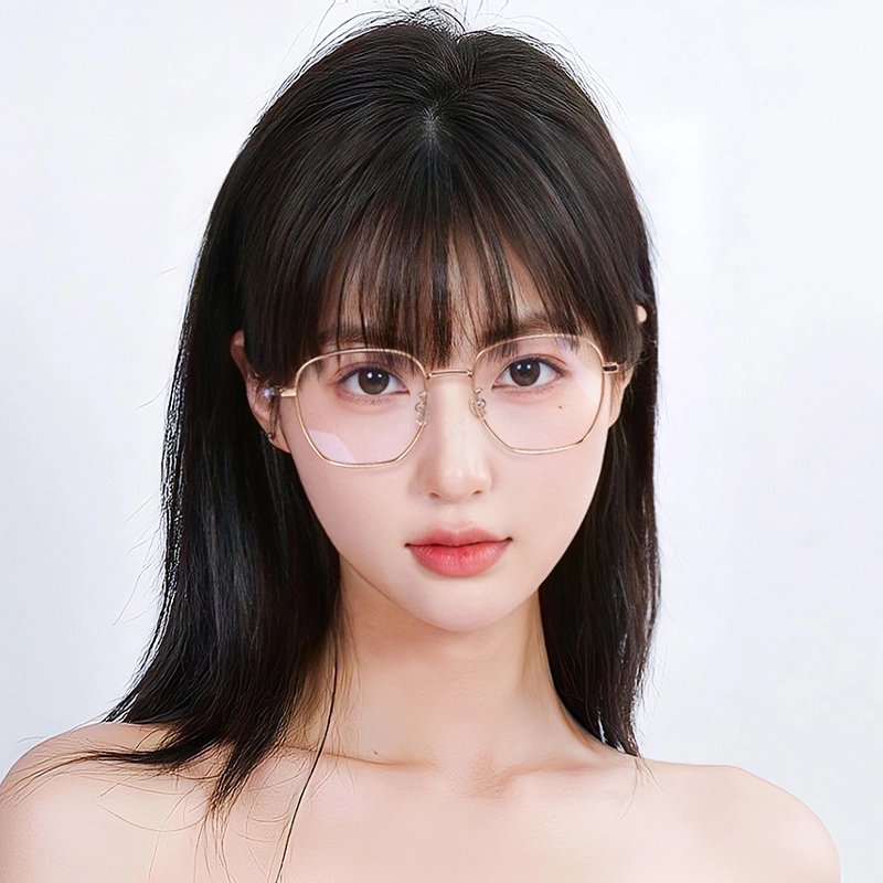 【联系客服可配度数】 苍木优品 金丝多边框学生近视眼镜显脸小超轻纯钛防蓝光镜架 钛 方形 光学 男女同款情侣款