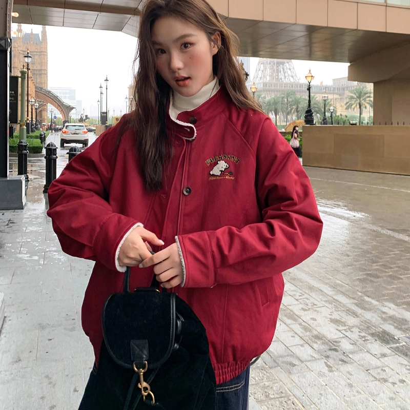 轻迎 美式可爱卡通外套宽松百搭夹克 女款