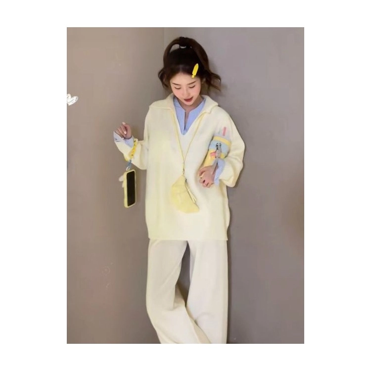 轻迎 时尚通勤百搭休闲套装 女款
