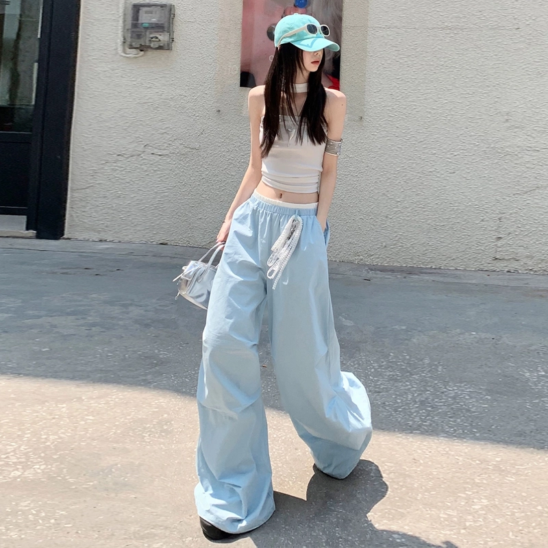 轻迎 美式阔腿高腰宽松慵懒风工装裤休闲裤 女款