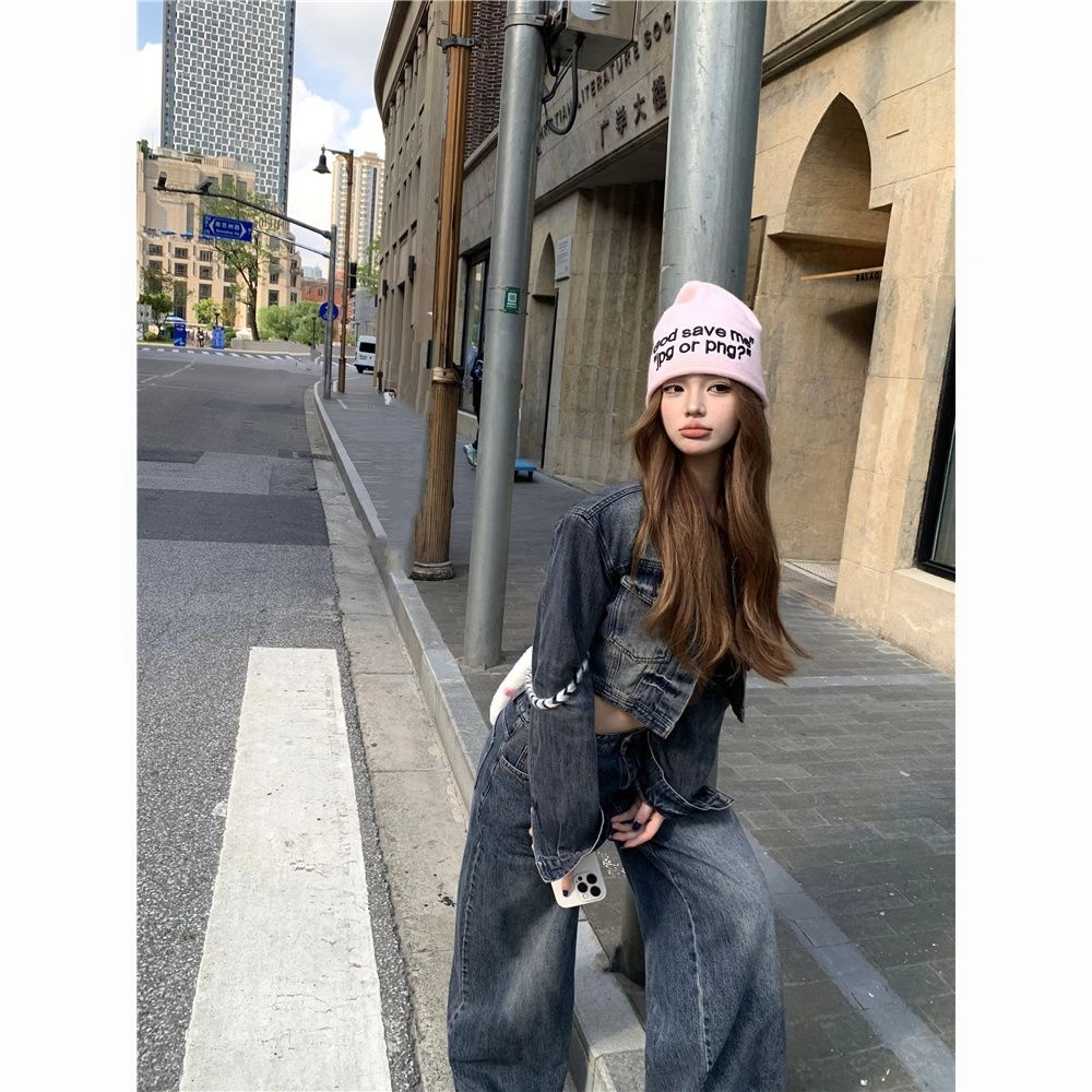 轻迎 美式辣妹夹克宽松显瘦牛仔外套 女款