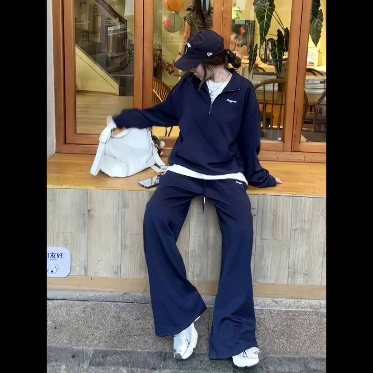 轻迎 立领卫衣高级感时尚运动服洋气休闲套装 女款