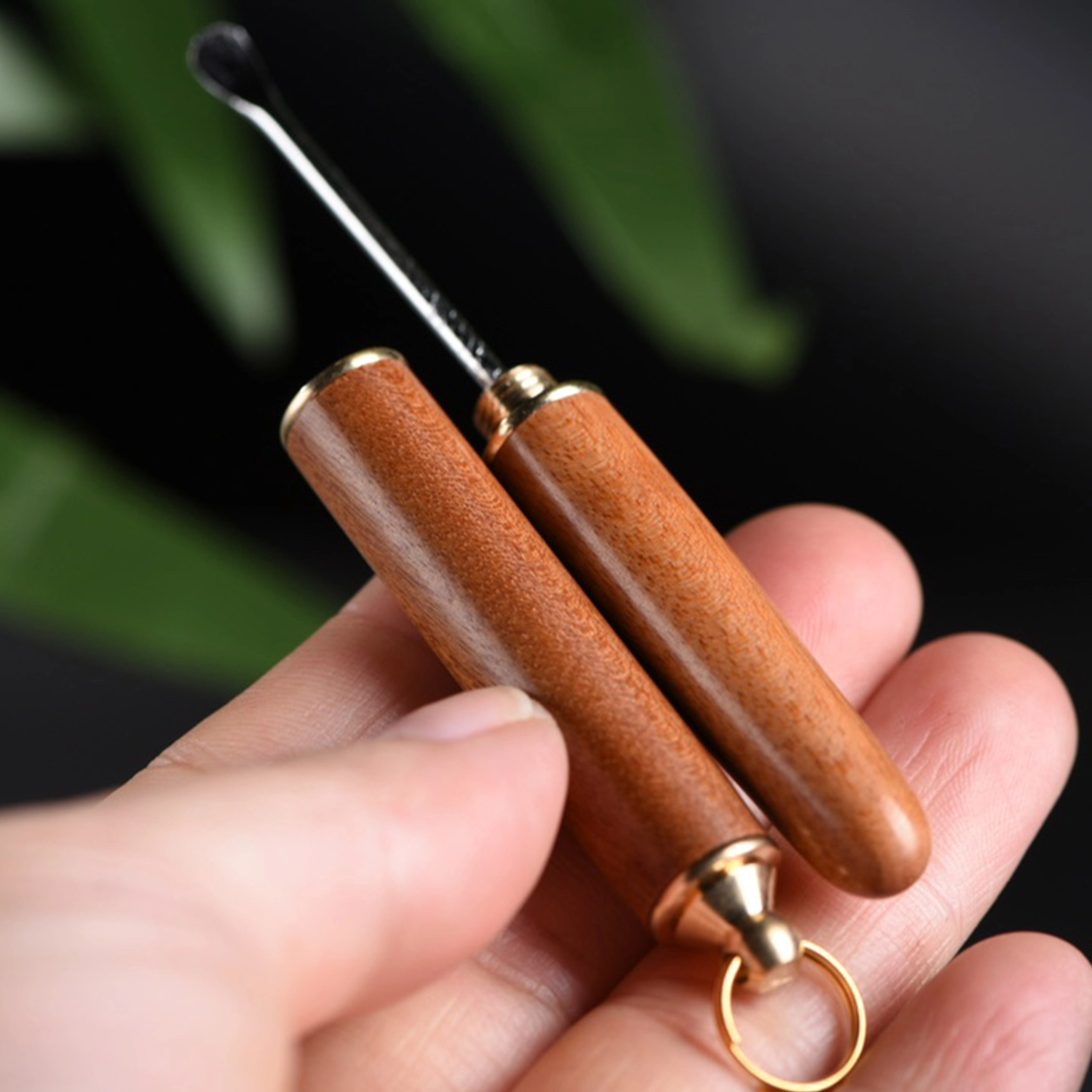 檀欣 新中式 便携掏耳扣耳神器挖耳朵工具清洁器老式 木作 掏耳勺 男女同款情侣款 花梨木 礼盒装