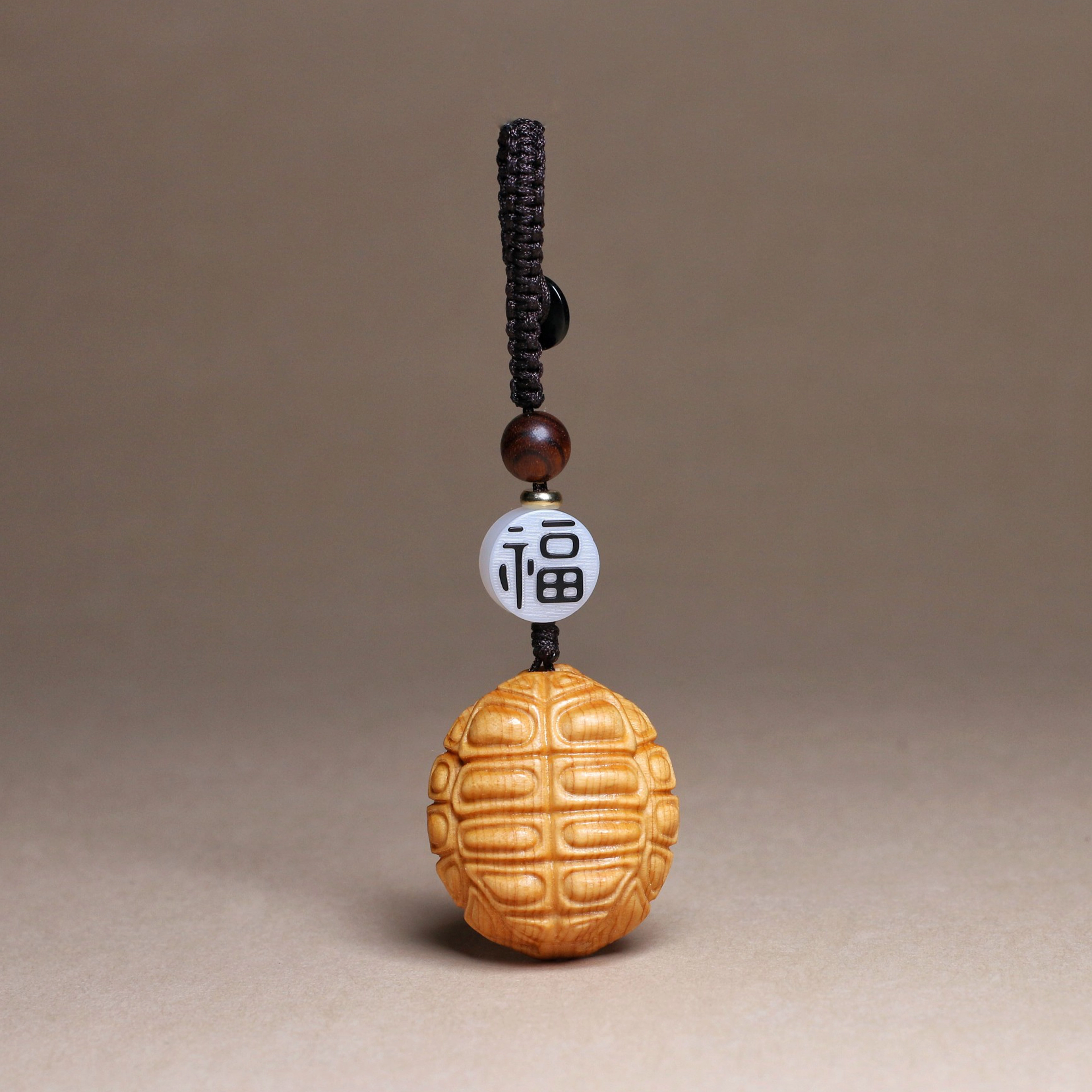 檀欣 本命年 富甲天下饰品挂饰 招财平安 手工雕刻小乌龟随身转运文玩把玩钥匙扣 崖柏 挂件 男女同款情侣款