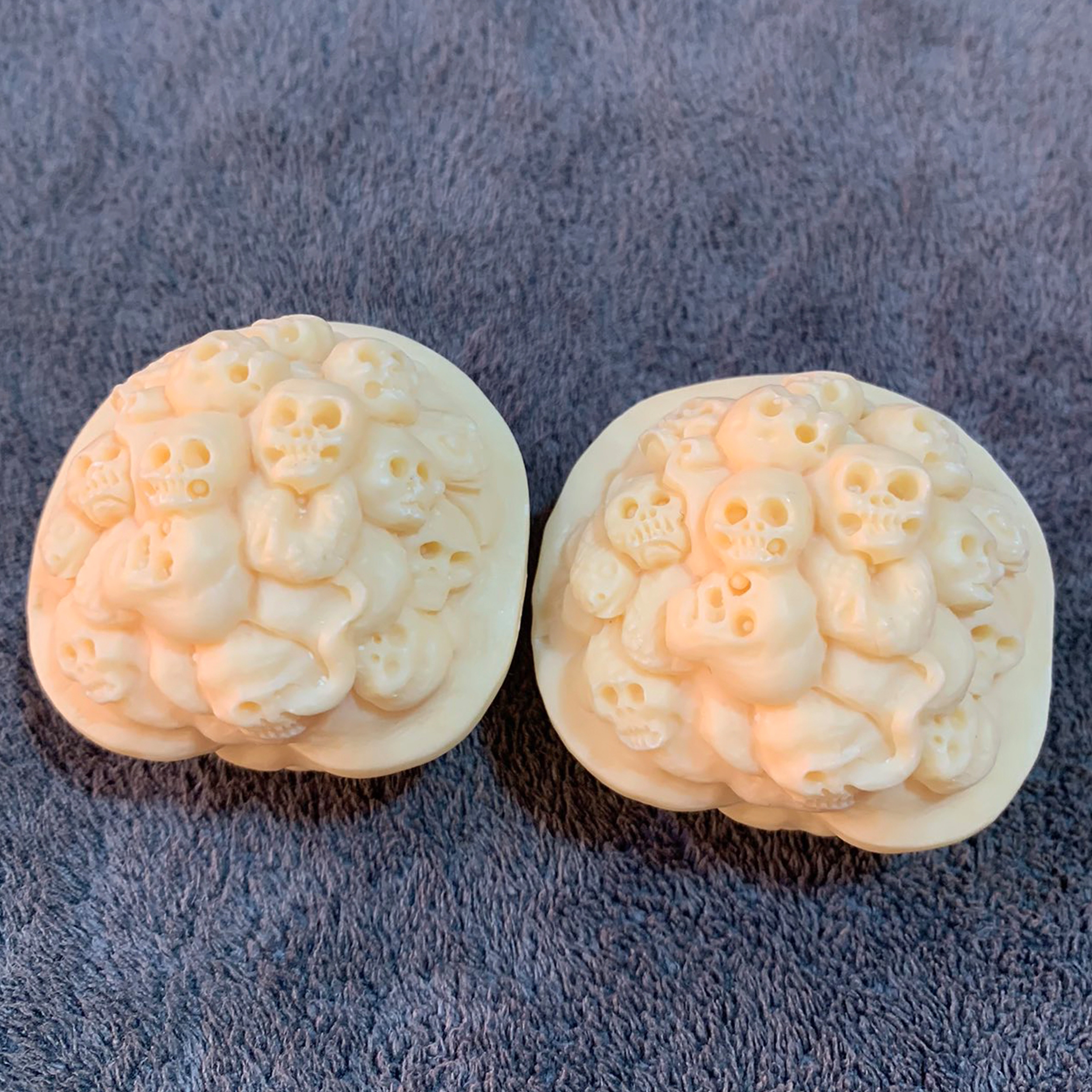 檀欣 新中式 创意霸气文玩保健球  雕刻骷髅随身把玩盘玩手工艺品 象牙果 手球 男女同款情侣款