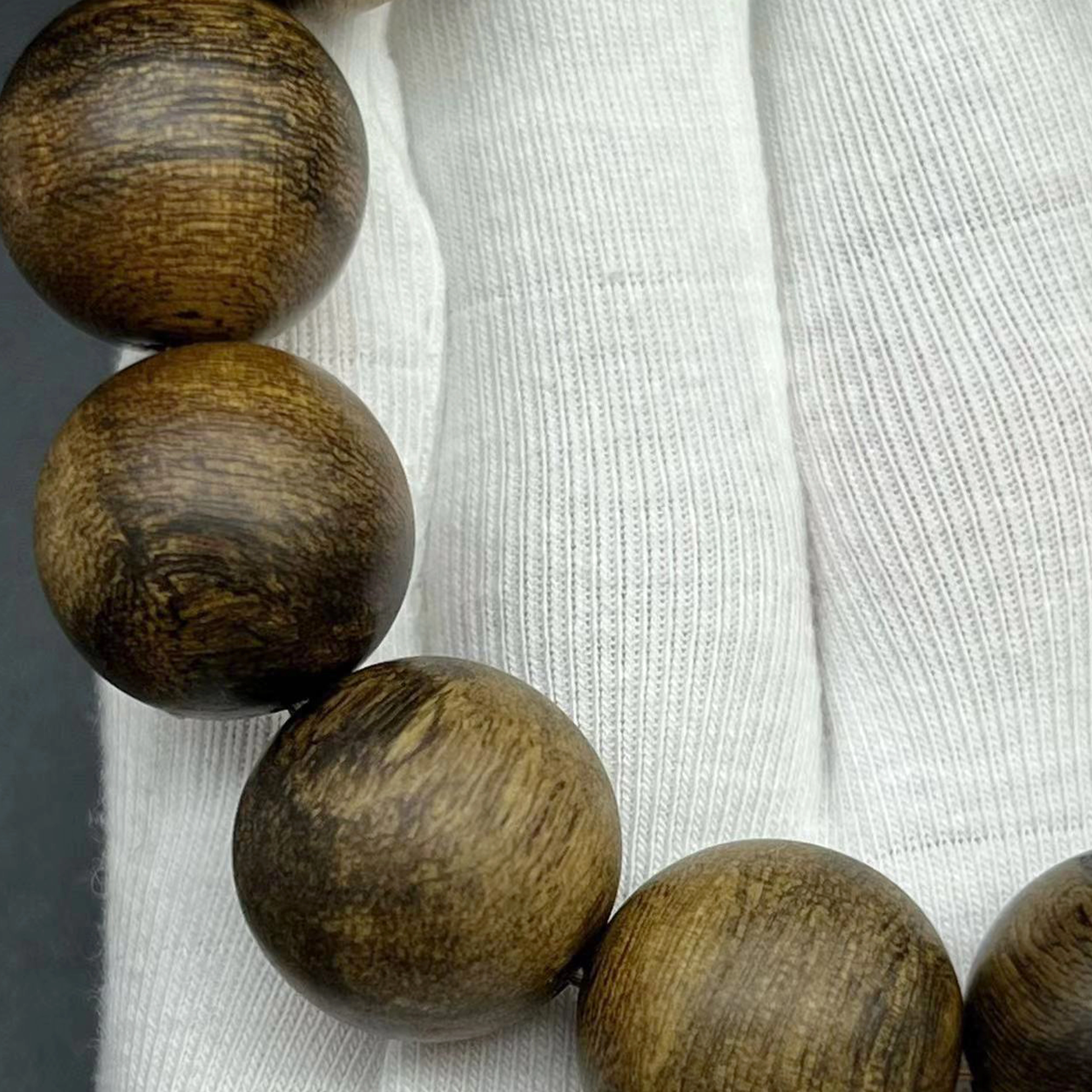 檀欣 新中式国潮 达拉干虎斑纹花蜜香韵素串念珠 文玩男收藏级高档红木佛珠 增香沉香木 手串 男款