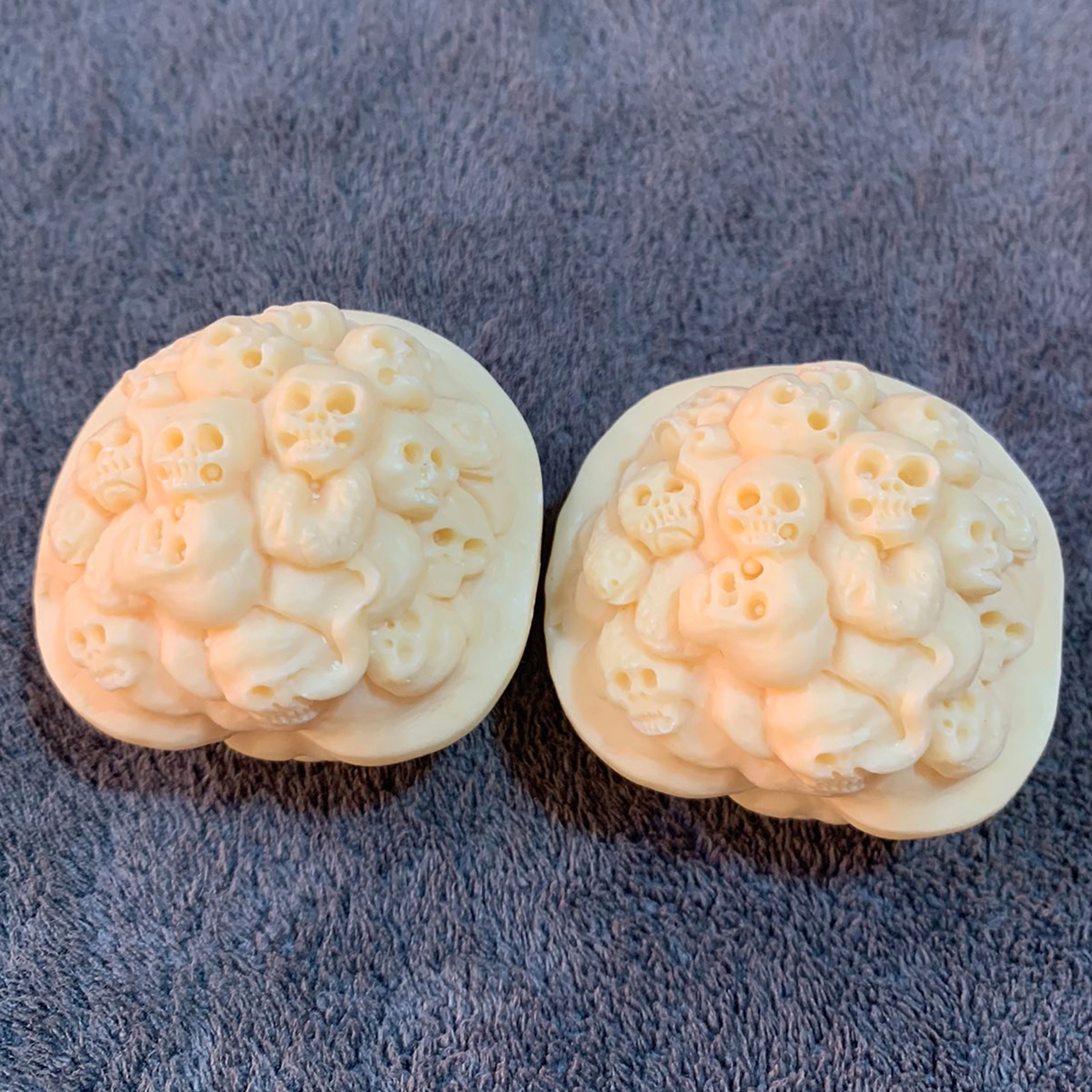 檀欣 新中式 创意霸气文玩保健球  雕刻骷髅随身把玩盘玩手工艺品 象牙果 手球 男女同款情侣款