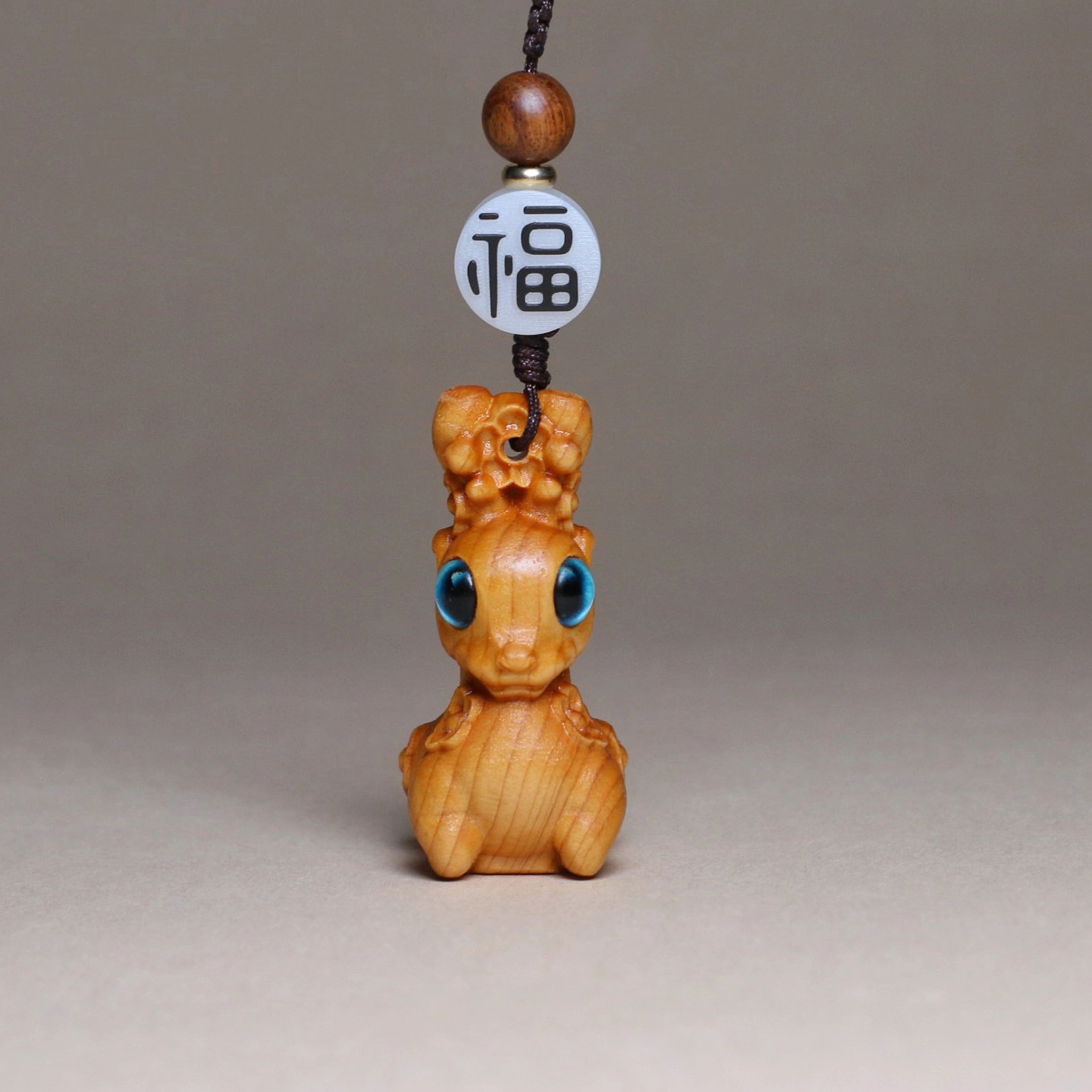 檀欣 国风新中式 雕刻梅花鹿钥匙扣挂件 一路高升 升职加薪 吉祥如意 轻奢个性创意文玩饰品 崖柏 其他木作 男女同款情侣款