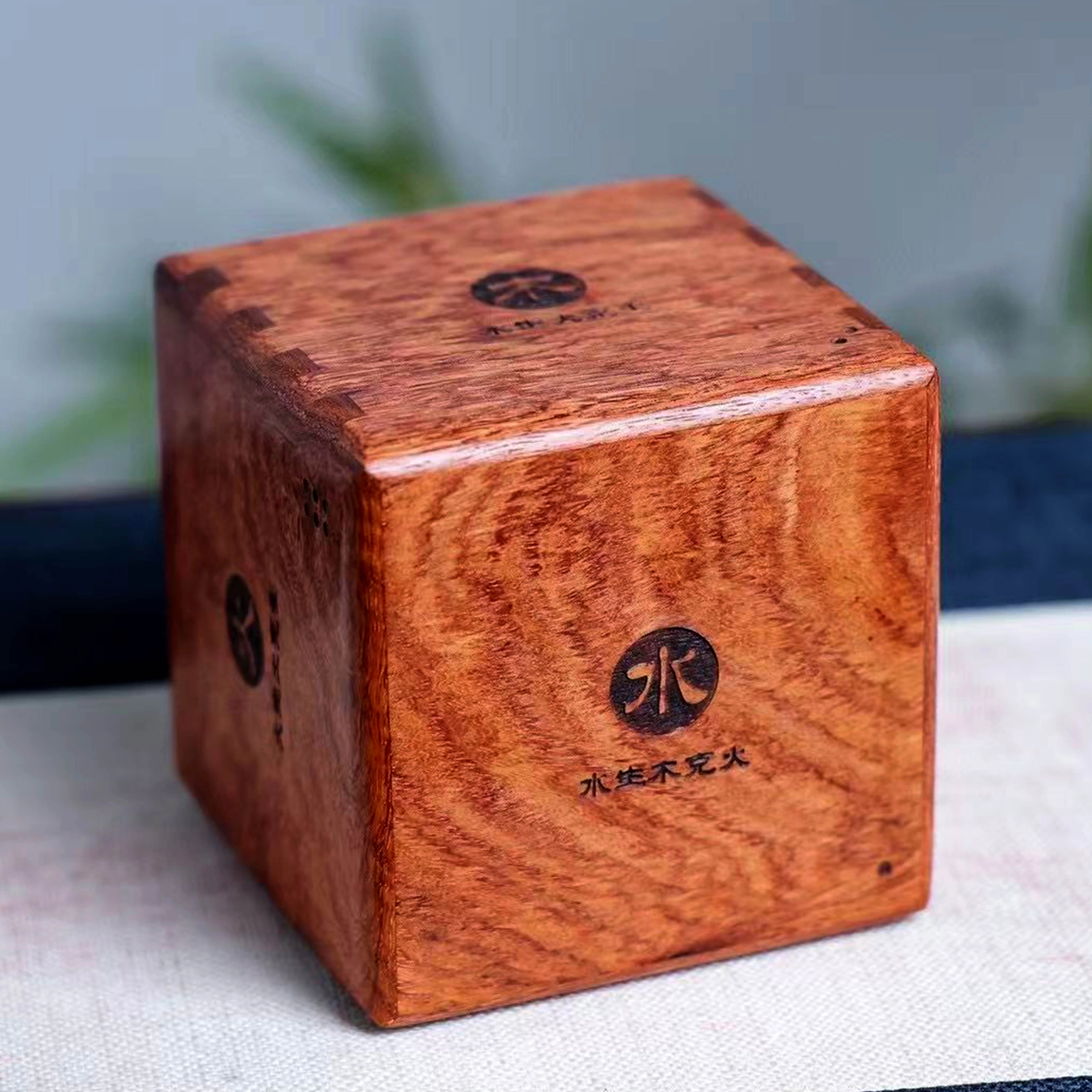 檀欣 古典复古风 金木水火土榫卯机关盒转运盒#好运 惊喜盒 表白盒 求婚盒 秘密盒 抽拉盒工艺品 缅花 摆件 男女同款情侣款