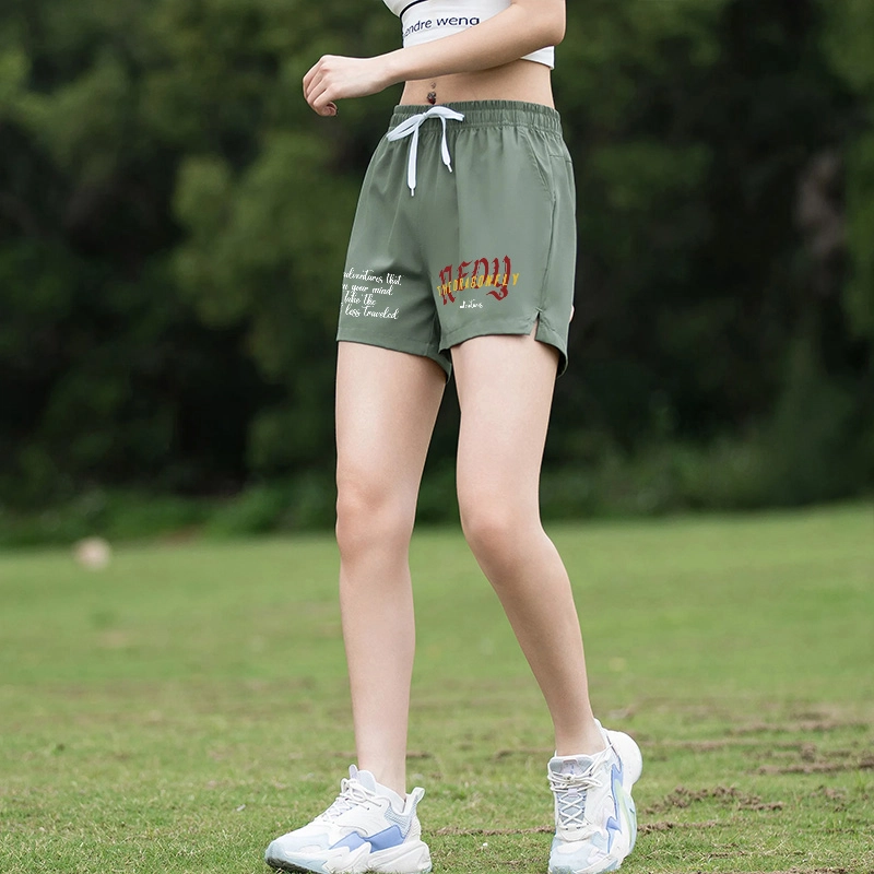 红蜻蜓 美式复古高街设计感品牌印花纯色经典高级舒适宽松百搭日常通勤潮流时尚简约直筒休闲短裤 男女同款