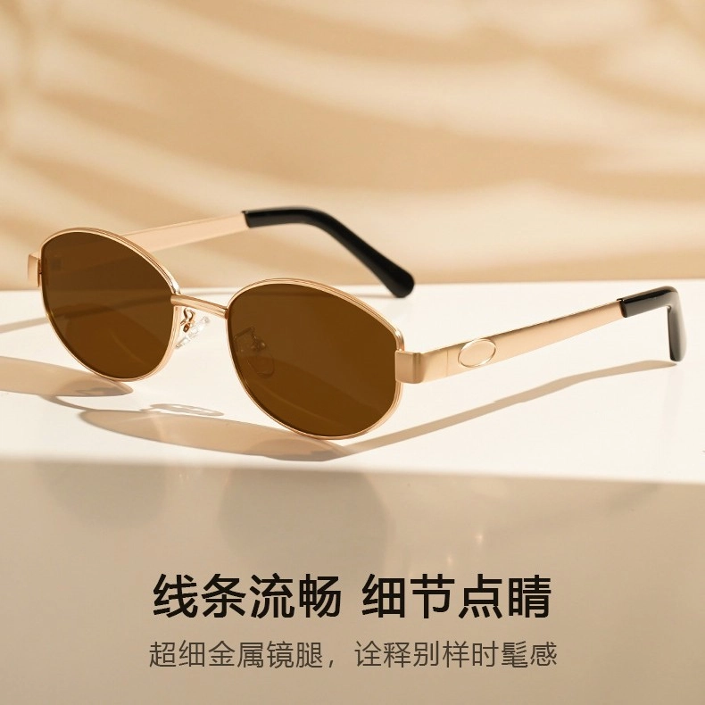 雷派龙 复古偏光高级感潮流防紫外线墨镜 金属 太阳眼镜 女款