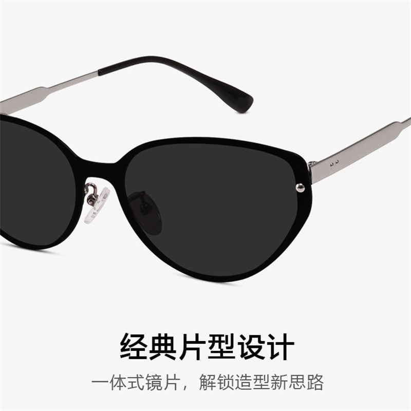 雷派龙 潮流高级感显瘦防紫外线 金属 猫眼 太阳眼镜 男女同款情侣款