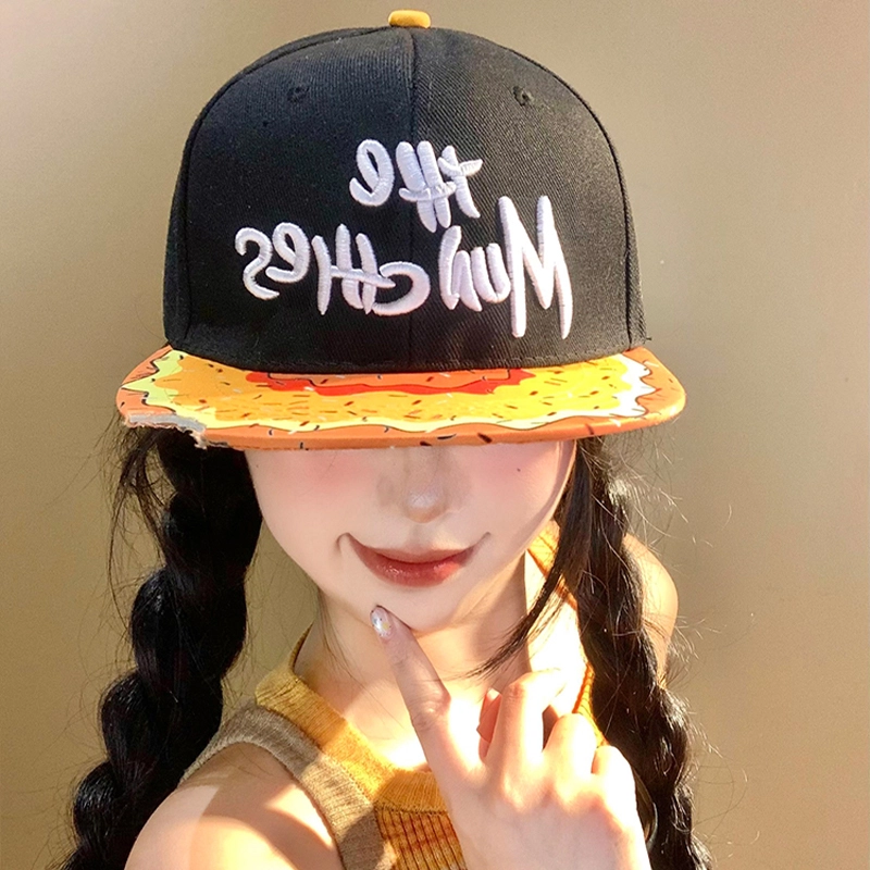 啄木鸟 创意缺口甜甜圈嘻哈说唱街头刺绣平顶平檐 涤棉 棒球帽 男女同款情侣款
