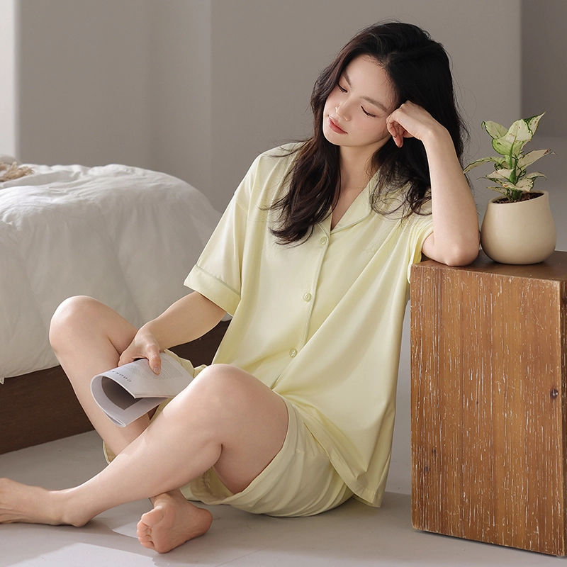 欧迪芬 女生空调房必备宅家穿搭亲肤柔软抗菌防螨敏感肌人群适配宽松版型不束缚睡衣套装 女款