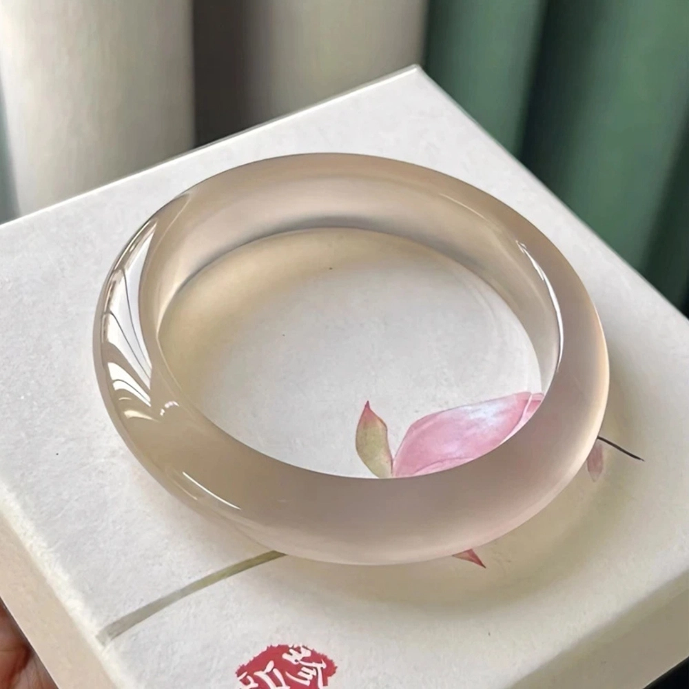 谧月珠宝 水润荔枝冻 轻奢优雅精致小众设计小清新 国潮新中式古风清冷优雅高级感 玛瑙 玉石手镯 女款