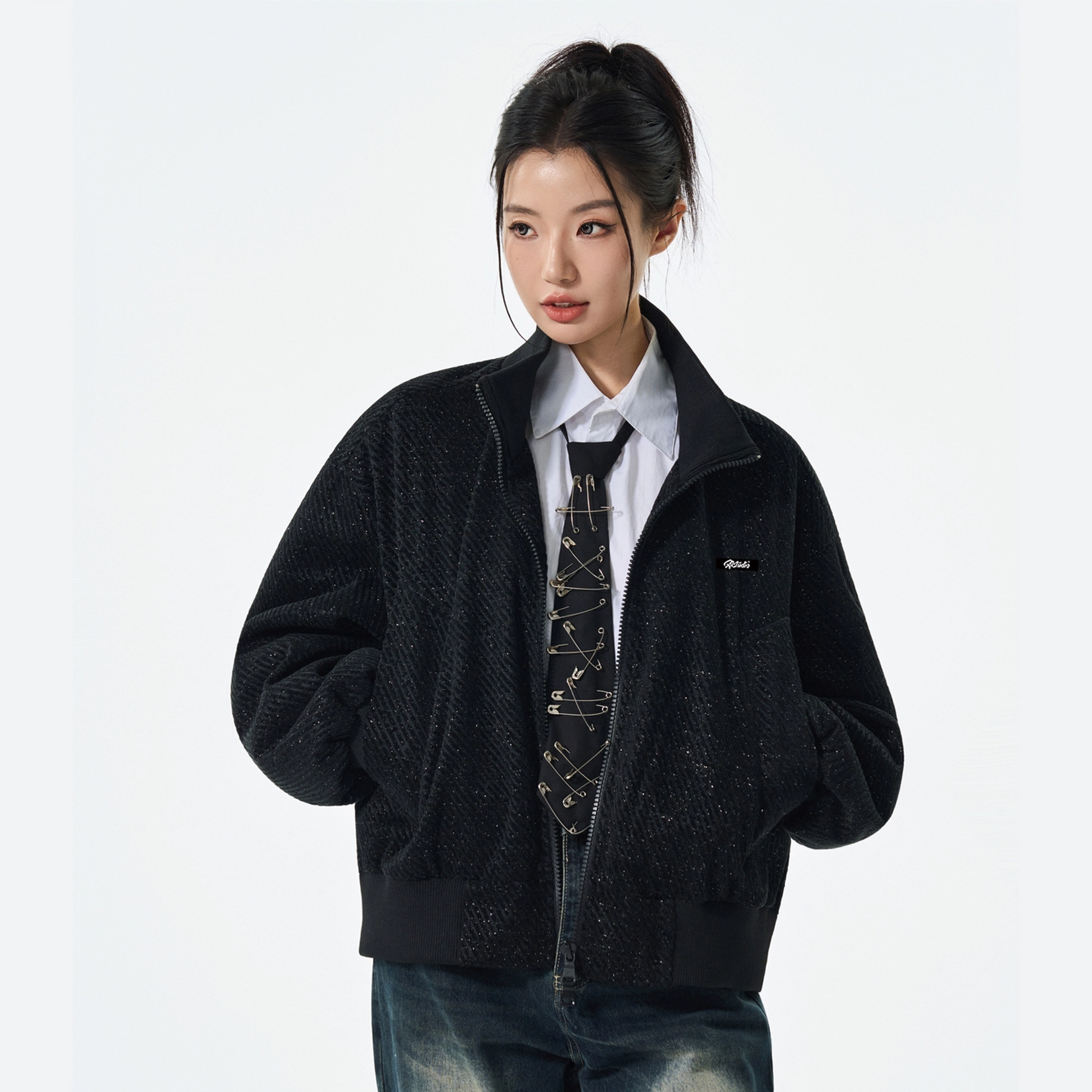 徐太浪 美式复古条纹高级感秋季宽松休闲痞帅外套夹克 男女同款