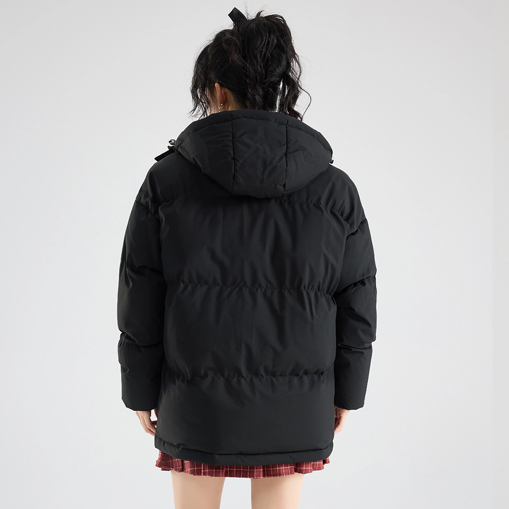 徐太浪 美式复古拼接格子设计感学院风连帽面包服加厚保暖外套宽松简约百搭棉袄上衣棉服 男女同款
