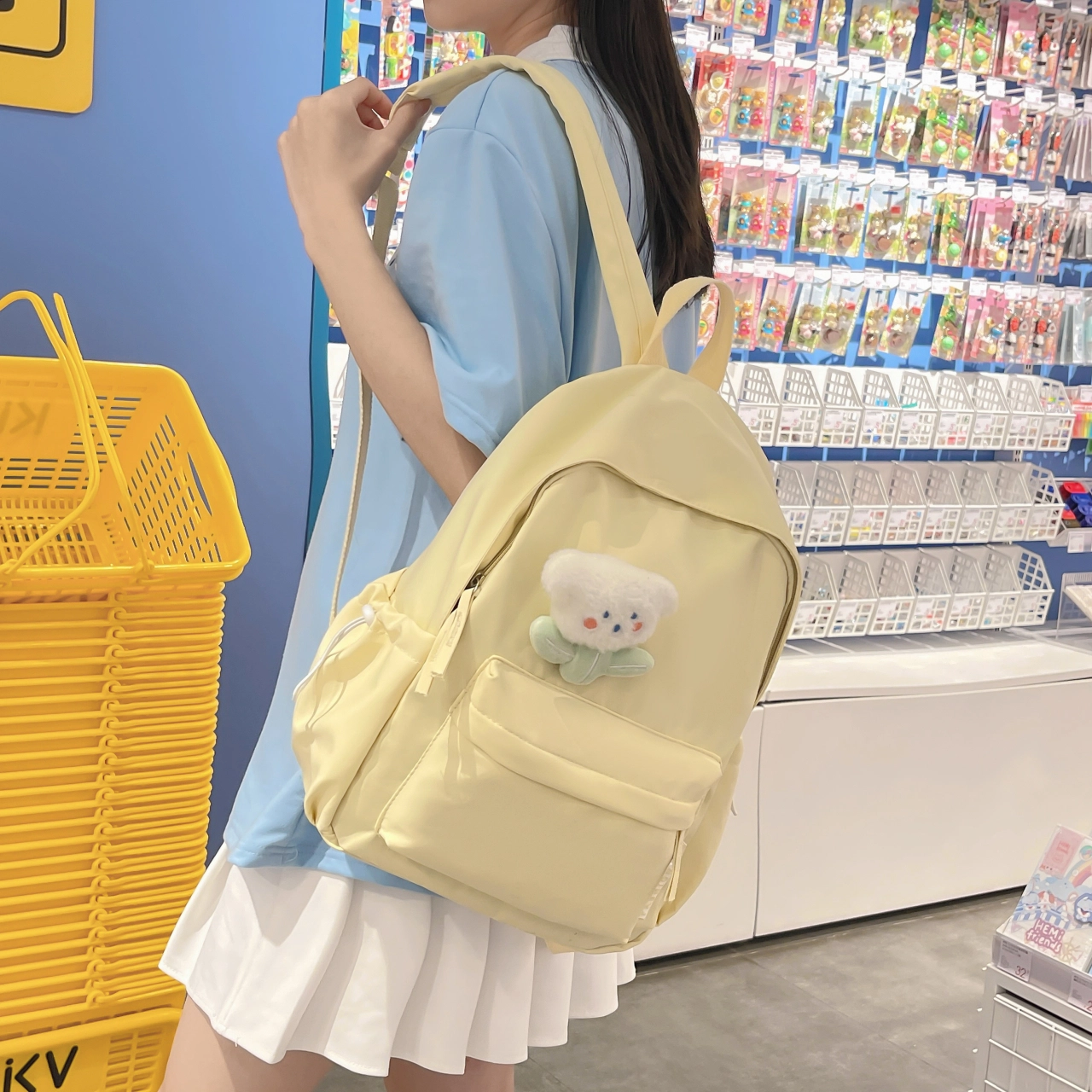 米囹 时尚简约学院风百搭 尼龙 背包双肩包 女款 多色