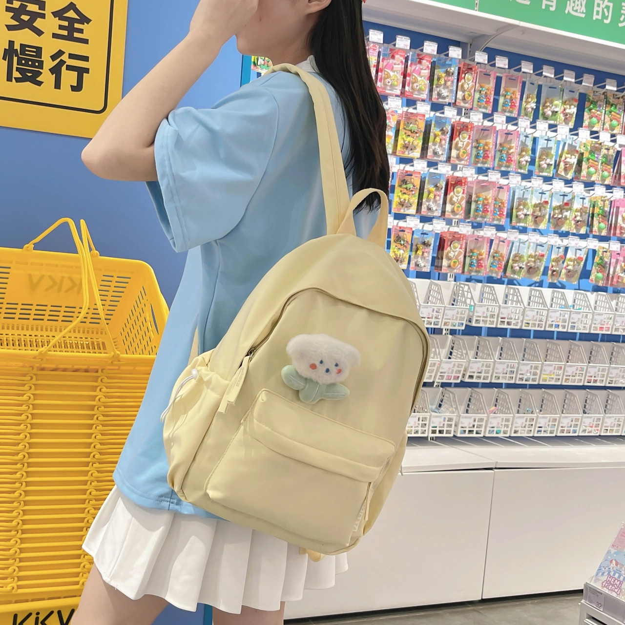 米囹 时尚简约学院风百搭 尼龙 背包双肩包 女款 多色