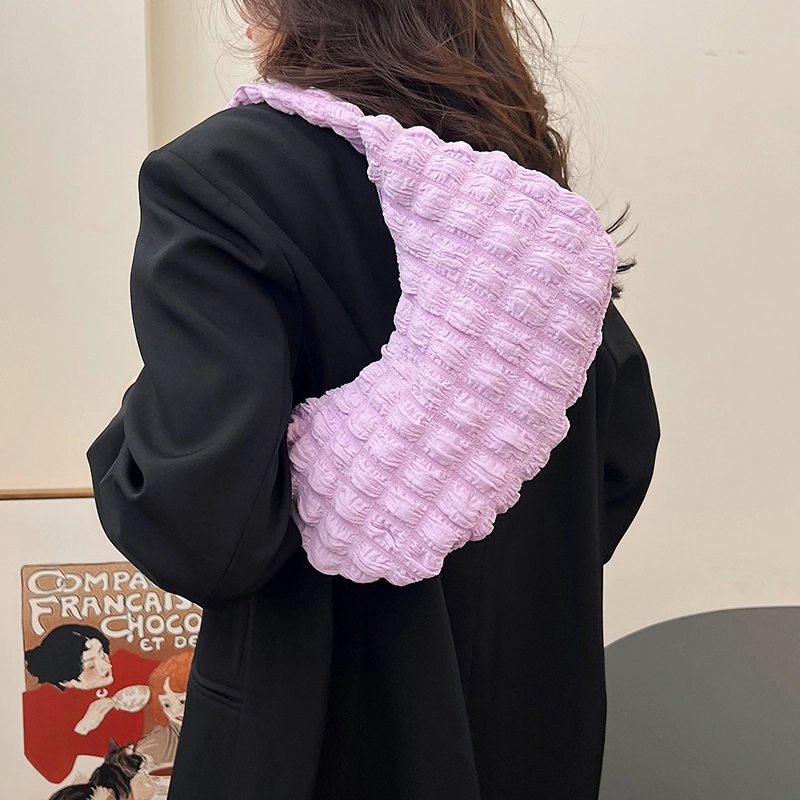 米囹 精致纯色柔美范 小众复古可爱风 轻便女款 轻盈 拎包 小号 青少年 玫红色/白色/粉红色/紫色/黑色