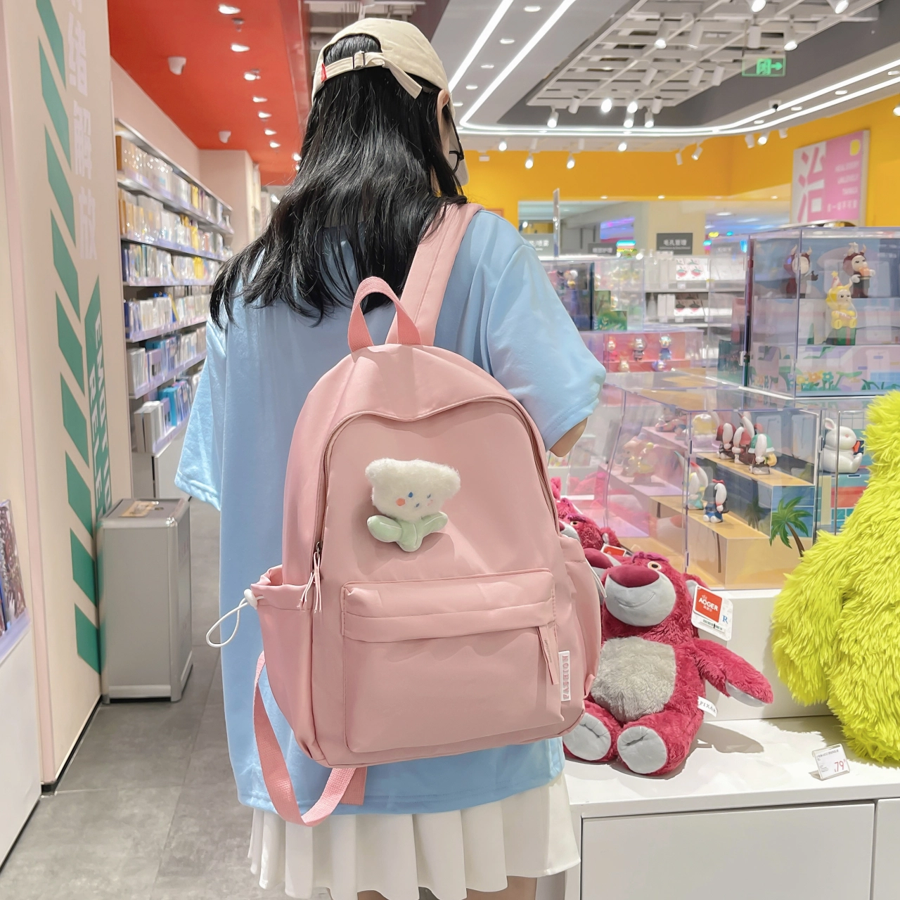 米囹 时尚简约学院风百搭 尼龙 背包双肩包 女款 多色