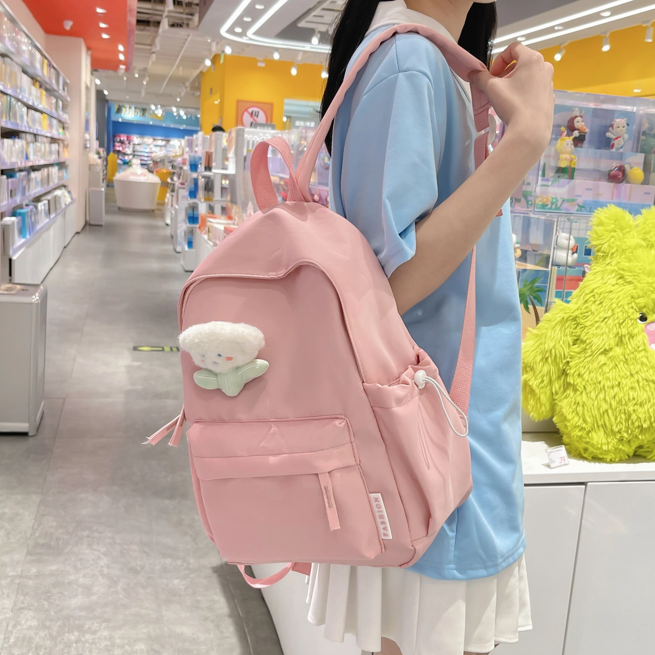 米囹 时尚简约学院风百搭 尼龙 背包双肩包 女款 多色